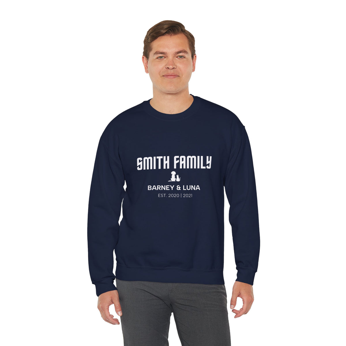 Personalised Home Team Sweatshirt for Dog and Cat Families - Custom Mum, Dad, Sister or Brother