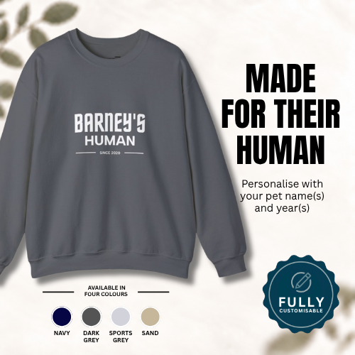 Personalised Pet’s Human Sweatshirt | Custom Dog or Cat Name Jumper