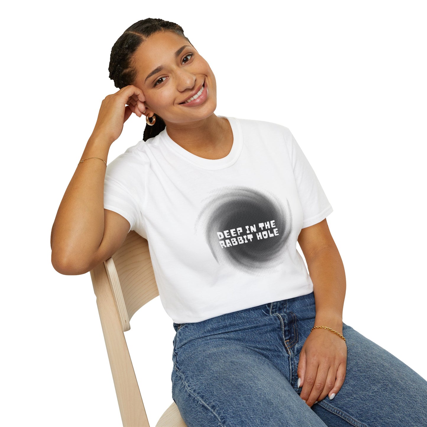 Deep in the Rabbit Hole T‑Shirt - Psychedelic Vortex Graphic Tee