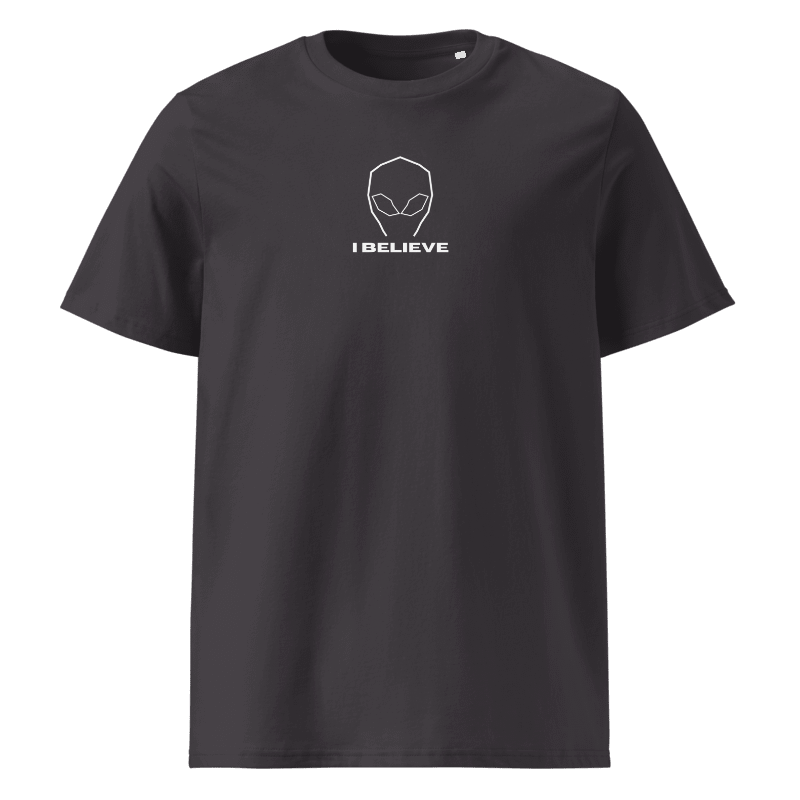 I Believe - Alien Motif - Solid Text | Unisex Organic Cotton T-Shirt