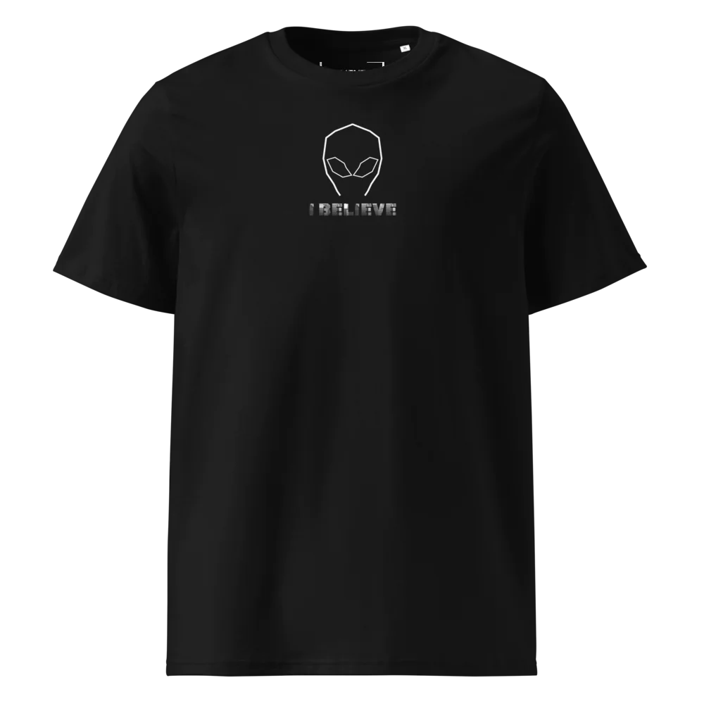 I Believe - Alien Motif - Graphic Text | Unisex Organic Cotton T-Shirt