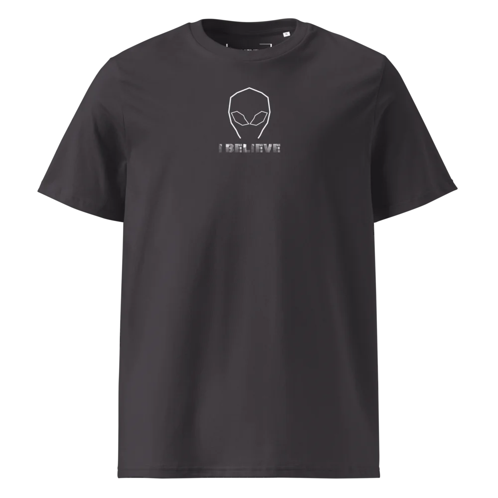 I Believe - Alien Motif - Graphic Text | Unisex Organic Cotton T-Shirt