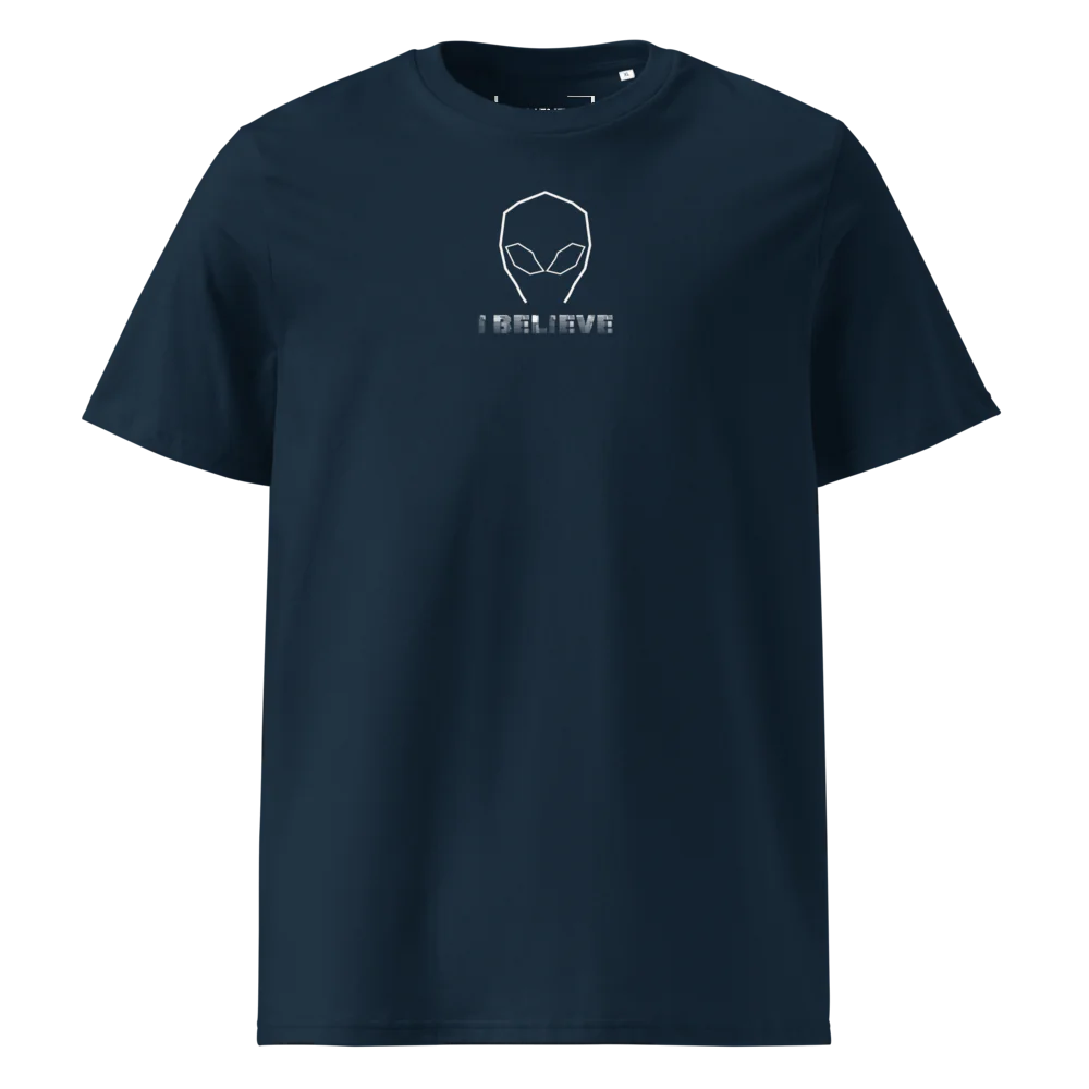 I Believe - Alien Motif - Graphic Text | Unisex Organic Cotton T-Shirt
