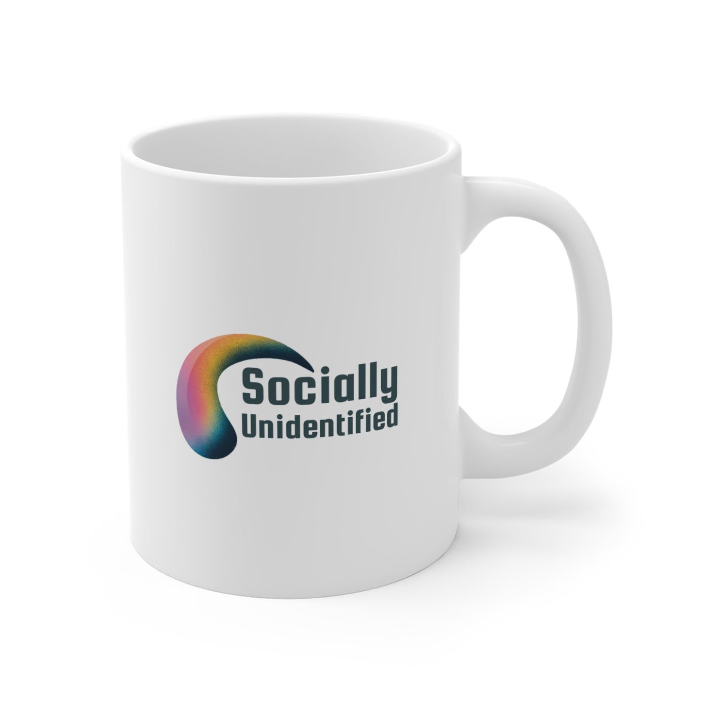 Socially Unidentified Rainbow Logo Mug - 11oz White Coffee Cup