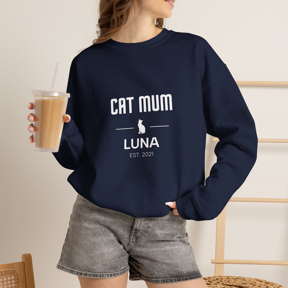 Personalised Cat Family Sweatshirt - Custom Cat Mum, Dad, Sister or Brother