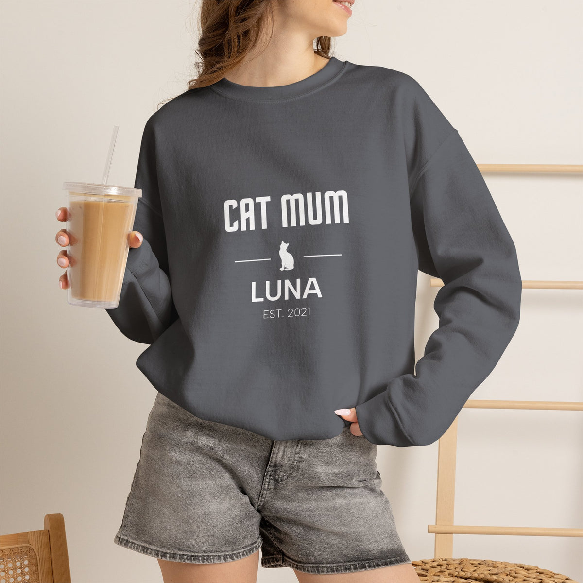 Personalised Cat Family Sweatshirt - Custom Cat Mum, Dad, Sister or Brother
