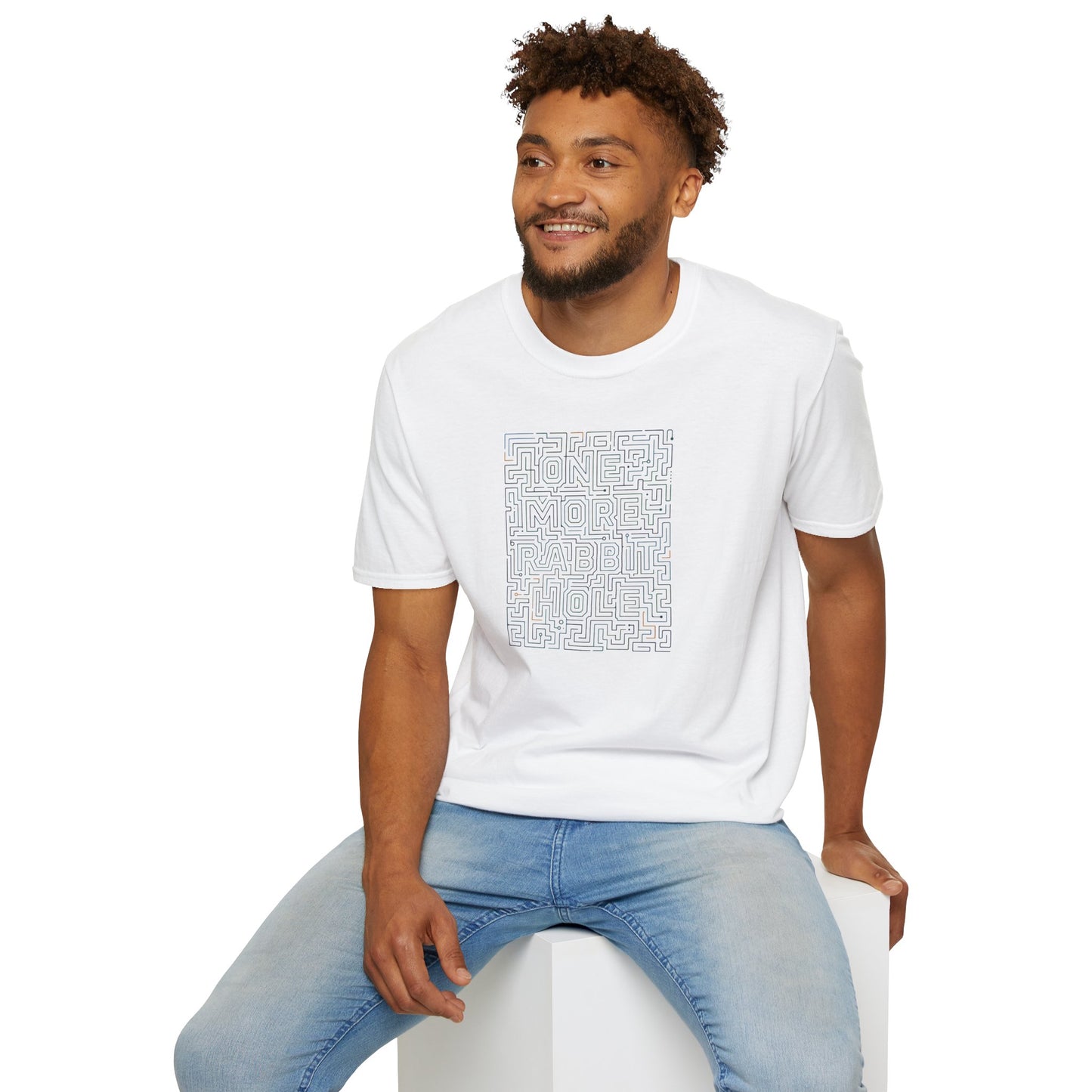 One More Rabbit Maze T‑Shirt - Minimal Puzzle Graphic Tee