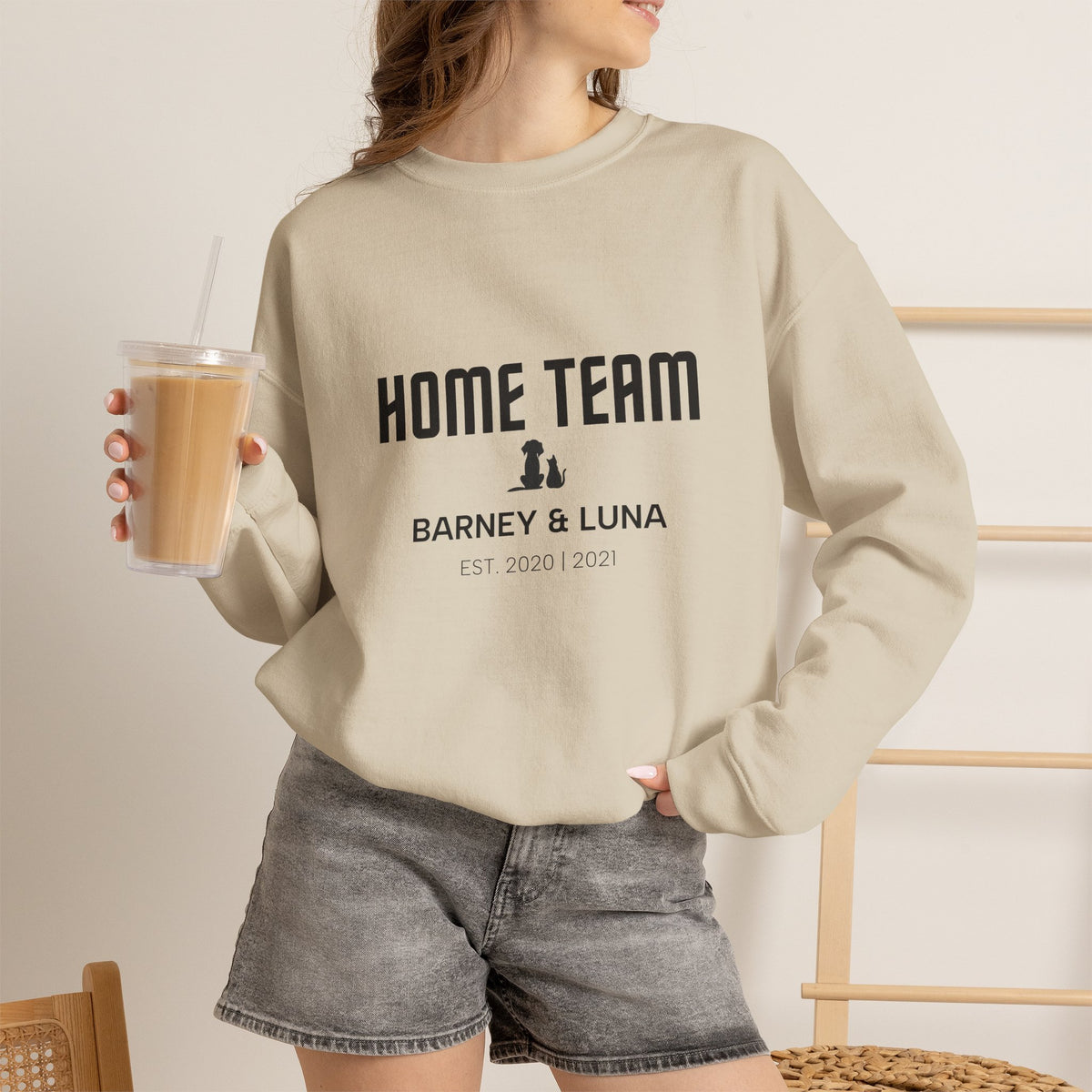 Personalised Home Team Sweatshirt for Dog and Cat Families - Custom Mum, Dad, Sister or Brother