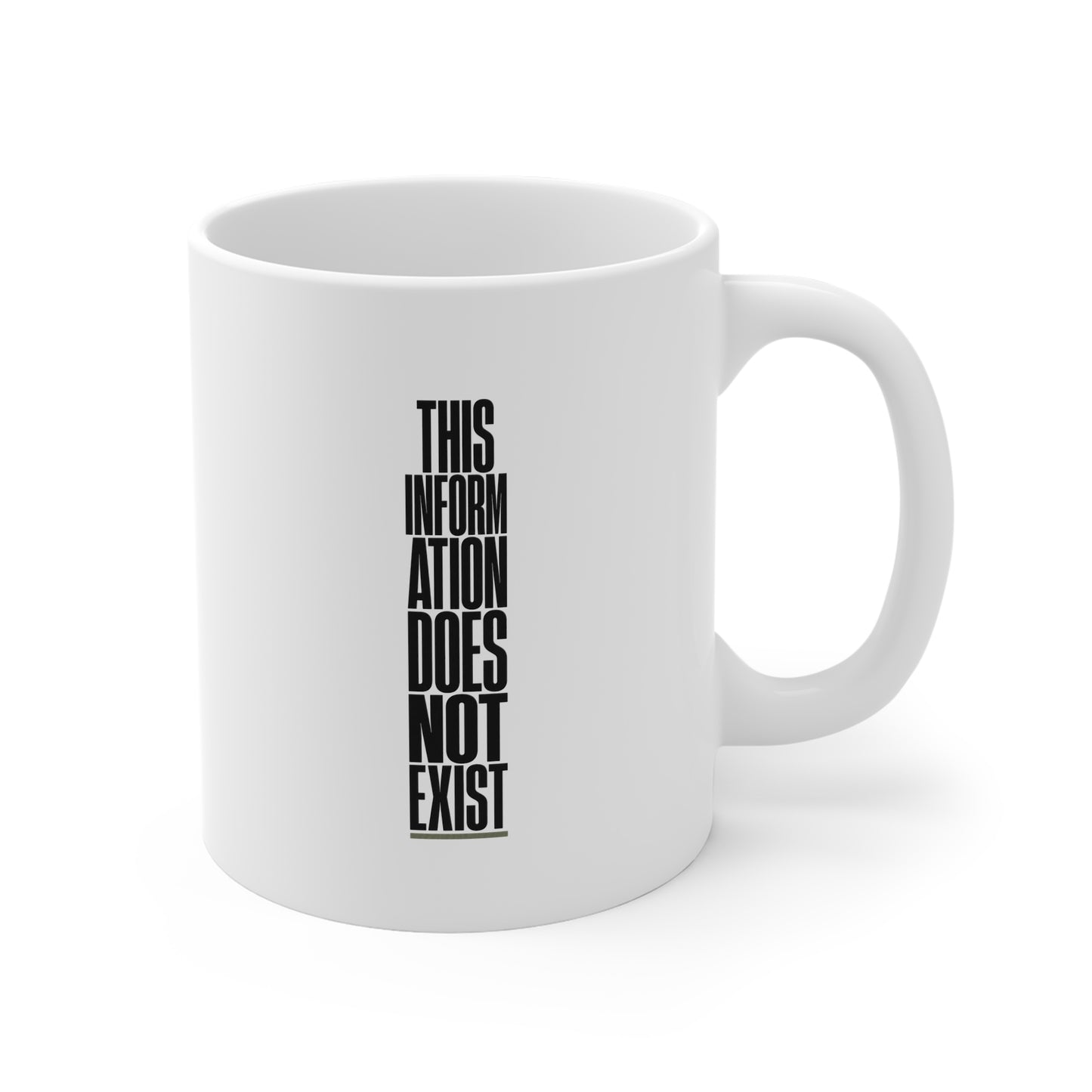 This Information Does Not Exist Mug - Minimalist Black Text Coffee Cup