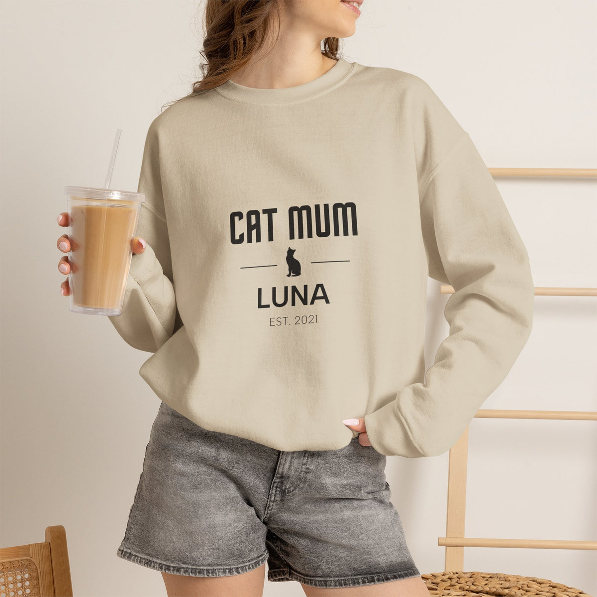 Personalised Cat Family Sweatshirt - Custom Cat Mum, Dad, Sister or Brother