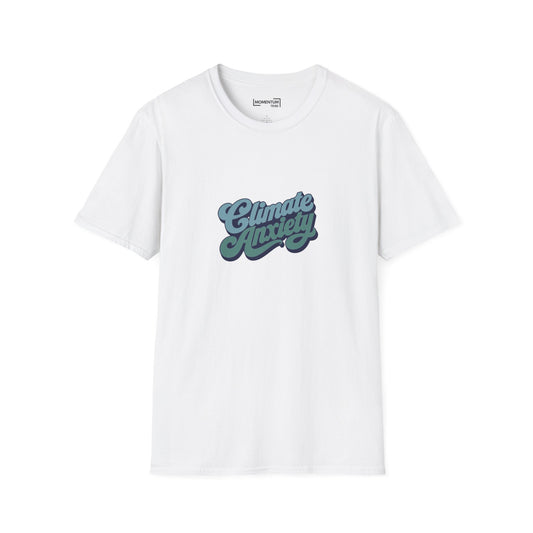 Climate Anxiety T-Shirt - Retro Script Eco Awareness Tee