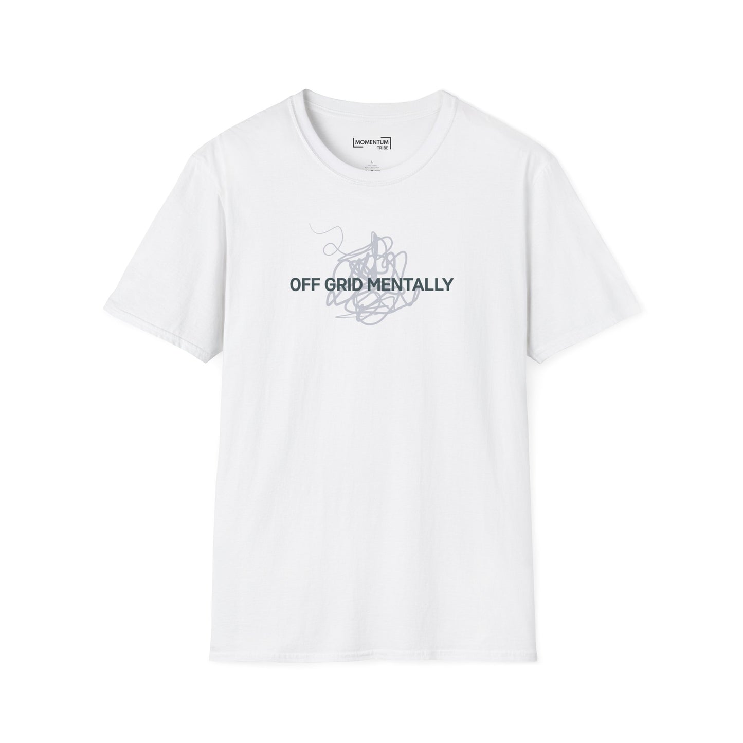 T-Shirt - "Off Grid Mentally" Graphic Tee (Relaxed Minimalist Mental Health Design)