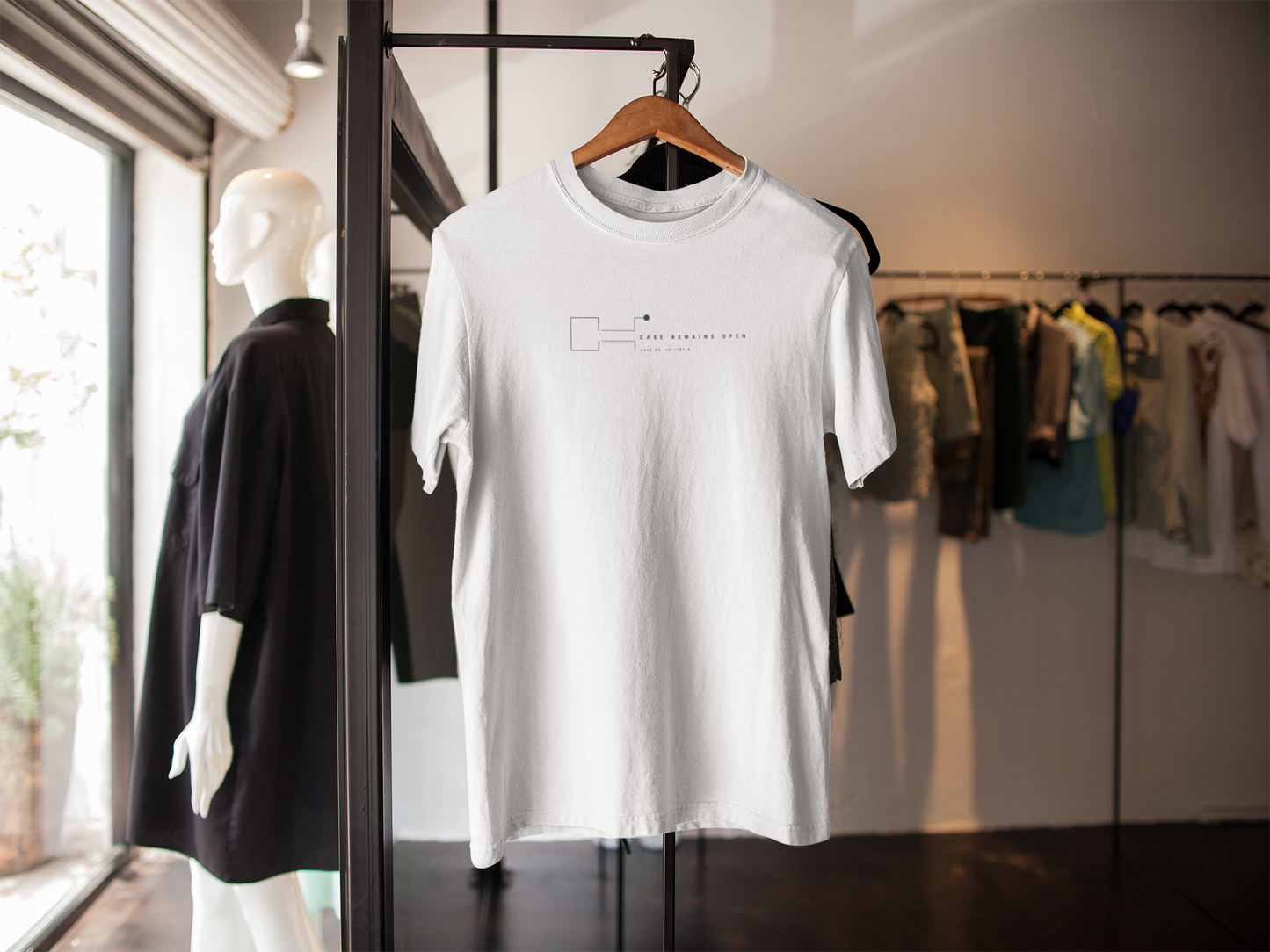 Minimalist 'Case Remains Open' Tee - Subtle Graphic White T-Shirt