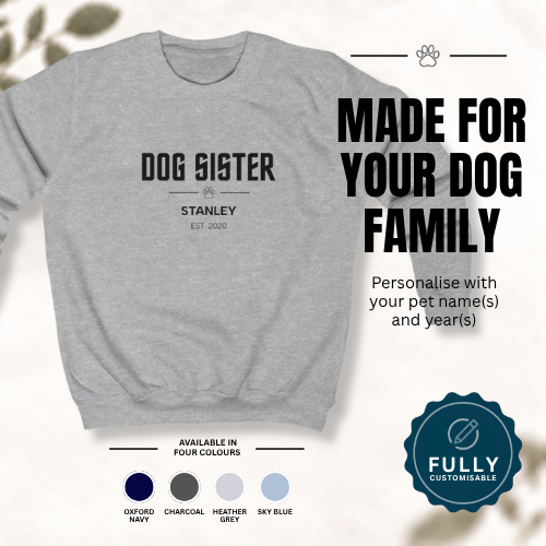 Personalised Kids’ Dog Family Sweatshirt | Dog Sister or Dog Brother