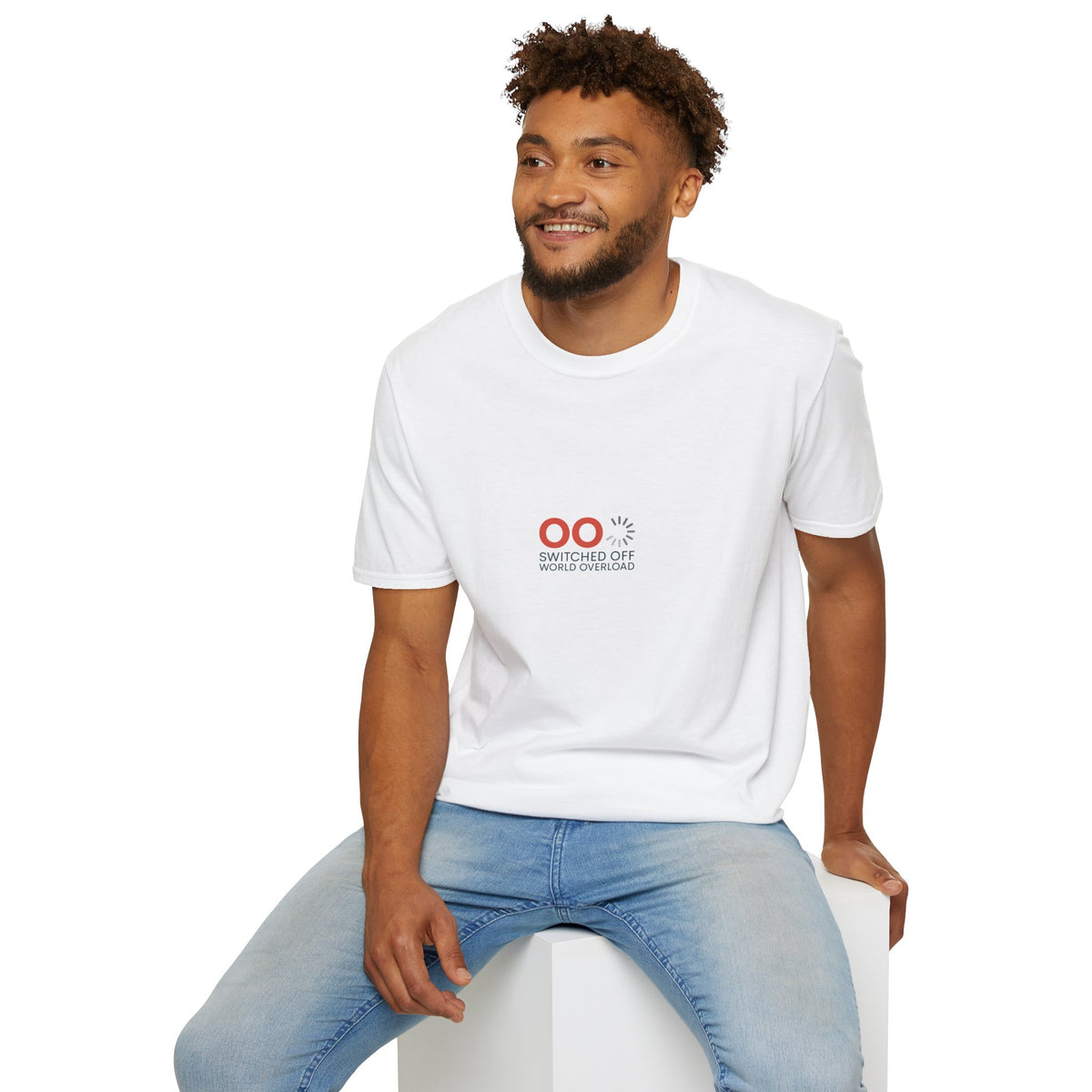 T-Shirt - "Switched Off World Overload" Minimal Graphic Tee
