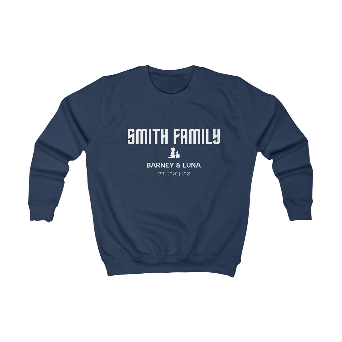 Personalised Kids’ Home Team Sweatshirt | Dogs, Cats and Family Name