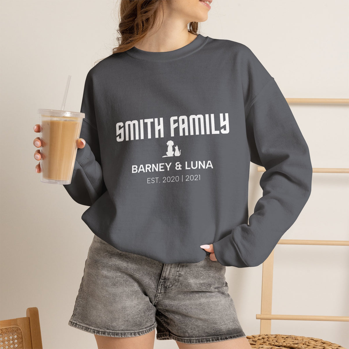 Personalised Home Team Sweatshirt for Dog and Cat Families - Custom Mum, Dad, Sister or Brother