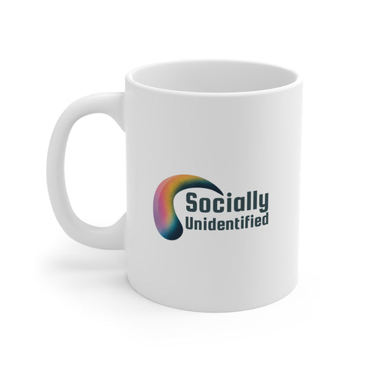 Socially Unidentified Rainbow Logo Mug - 11oz White Coffee Cup