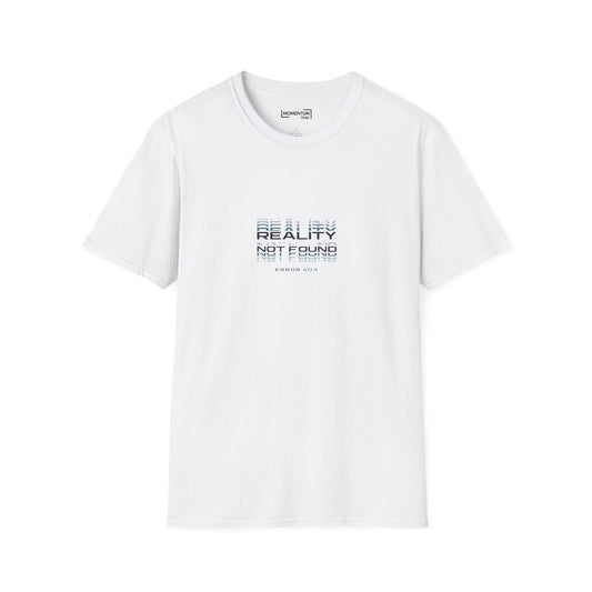 Reality Not Found Graphic Tee - Glitch Futuristic Text T-Shirt
