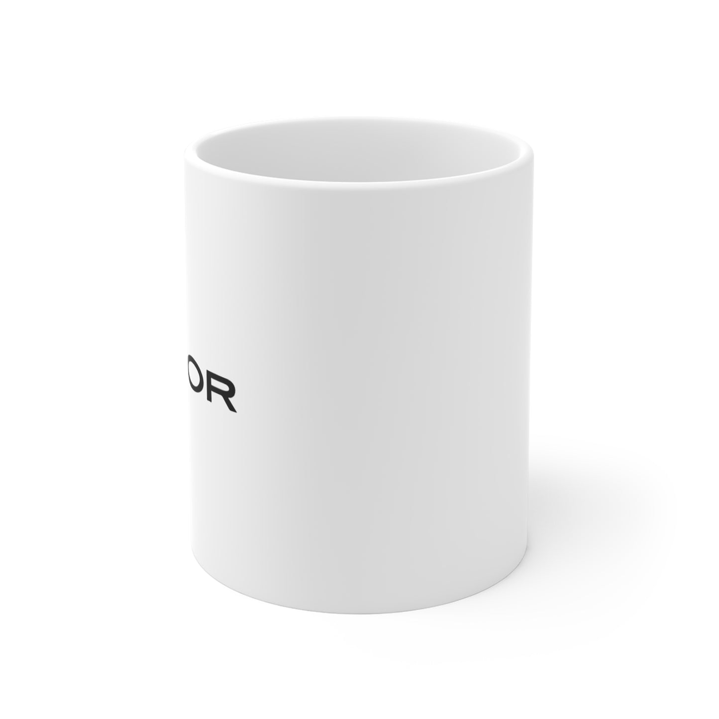Visitor Mug - Minimal Black Text 11oz White Coffee Cup