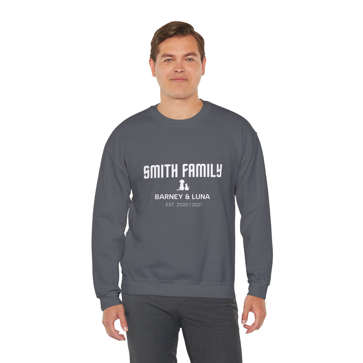 Personalised Home Team Sweatshirt for Dog and Cat Families - Custom Mum, Dad, Sister or Brother