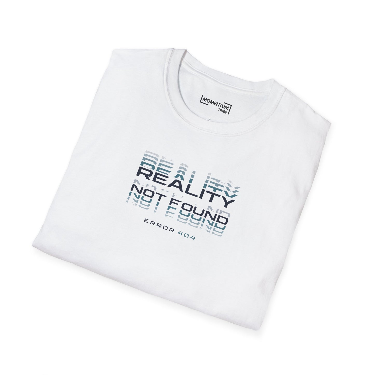 Reality Not Found Graphic Tee - Glitch Futuristic Text T-Shirt