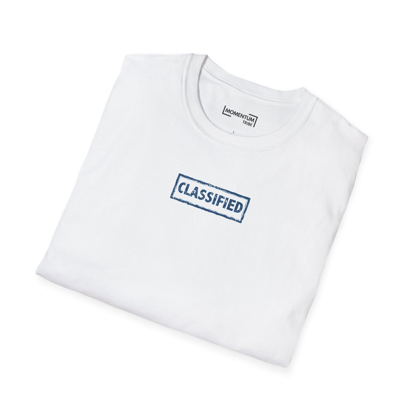 Classified Graphic Tee - Minimal Blue Stamp T-Shirt