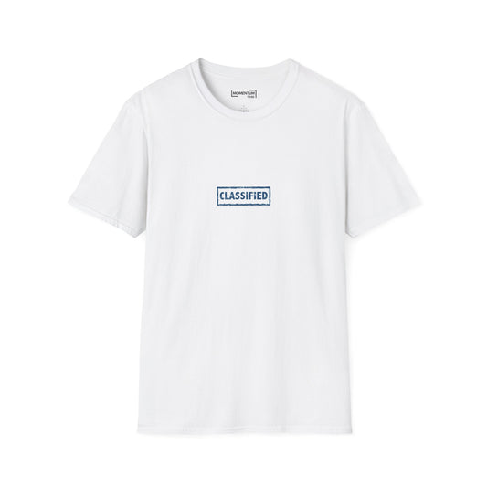 Classified Graphic Tee - Minimal Blue Stamp T-Shirt