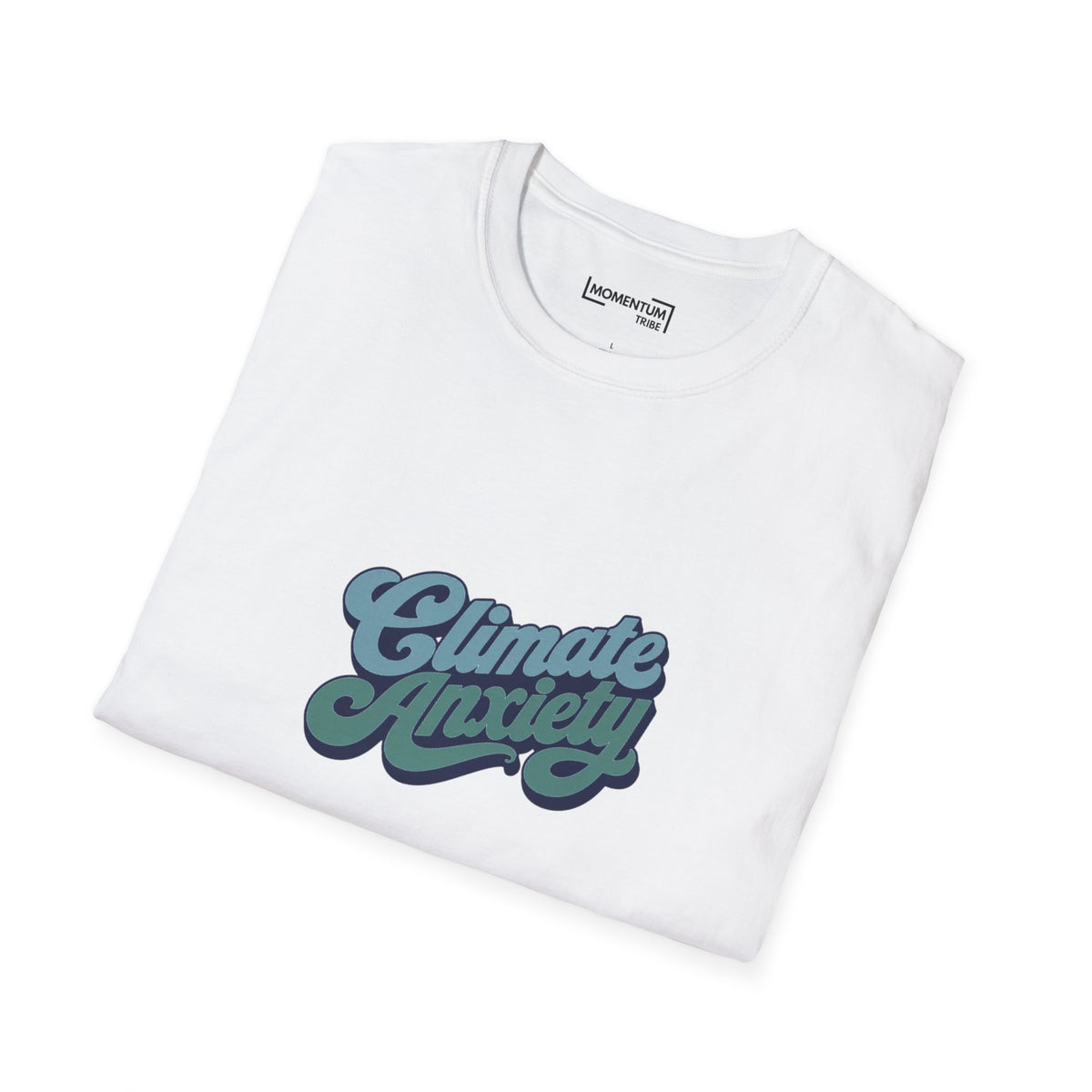 Climate Anxiety T-Shirt - Retro Script Eco Awareness Tee