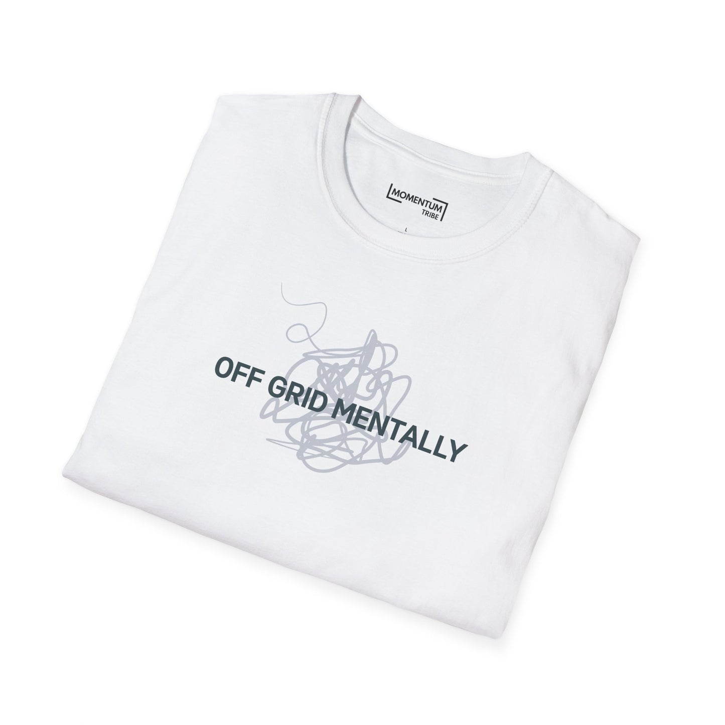 T-Shirt - "Off Grid Mentally" Graphic Tee (Relaxed Minimalist Mental Health Design)