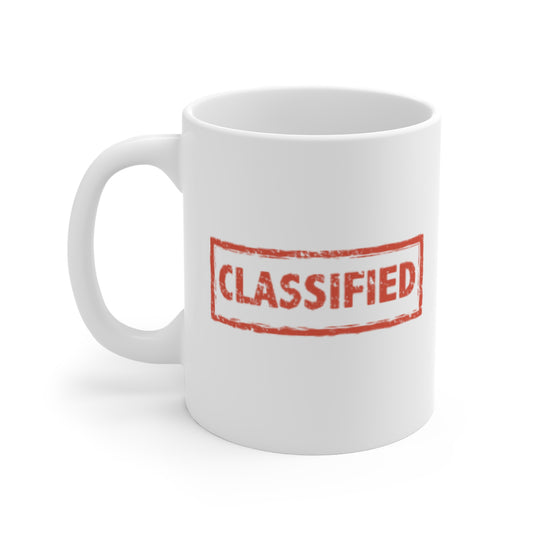 Classified Stamp Mug - Funny Office Coffee Cup for Covert Agents & Desk Workers