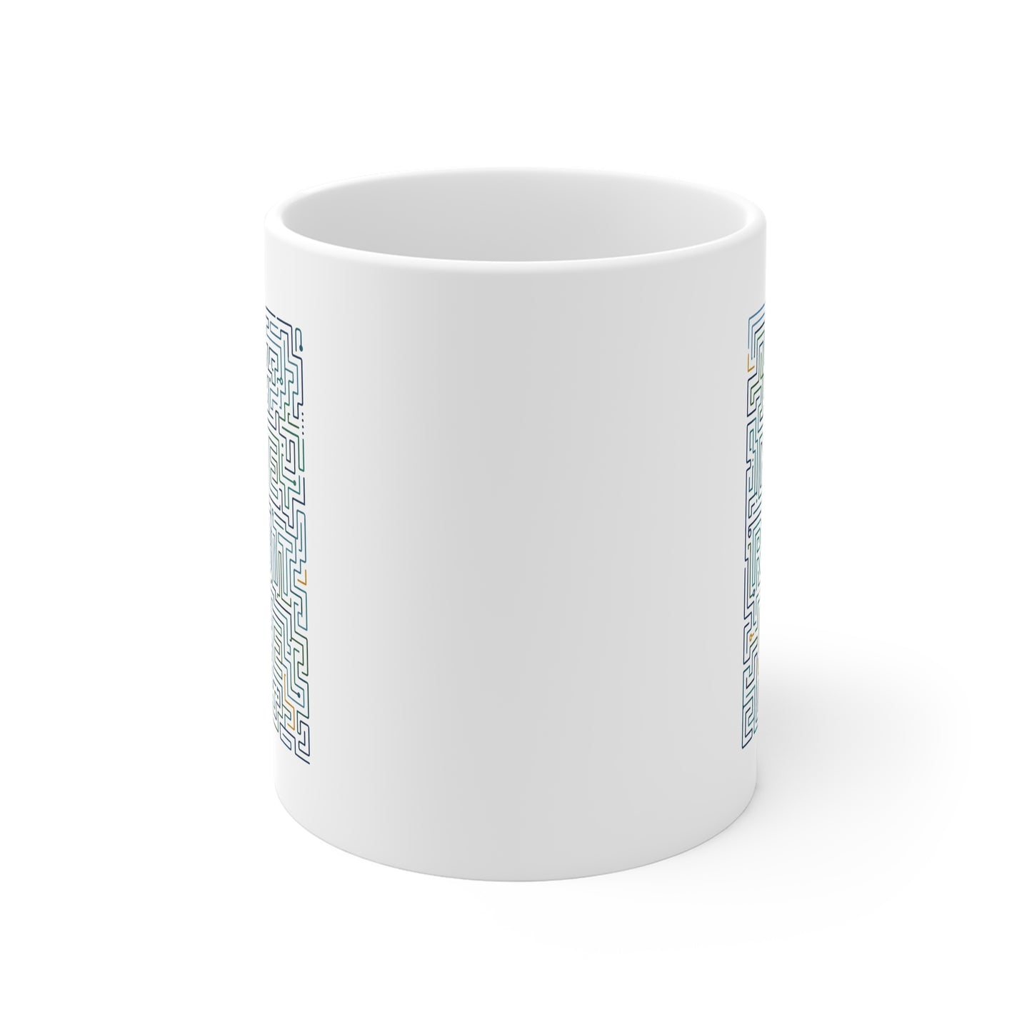 Ceramic Mug - 'One More Rabbit Hole' Maze Design | Quirky Puzzle Coffee Cup