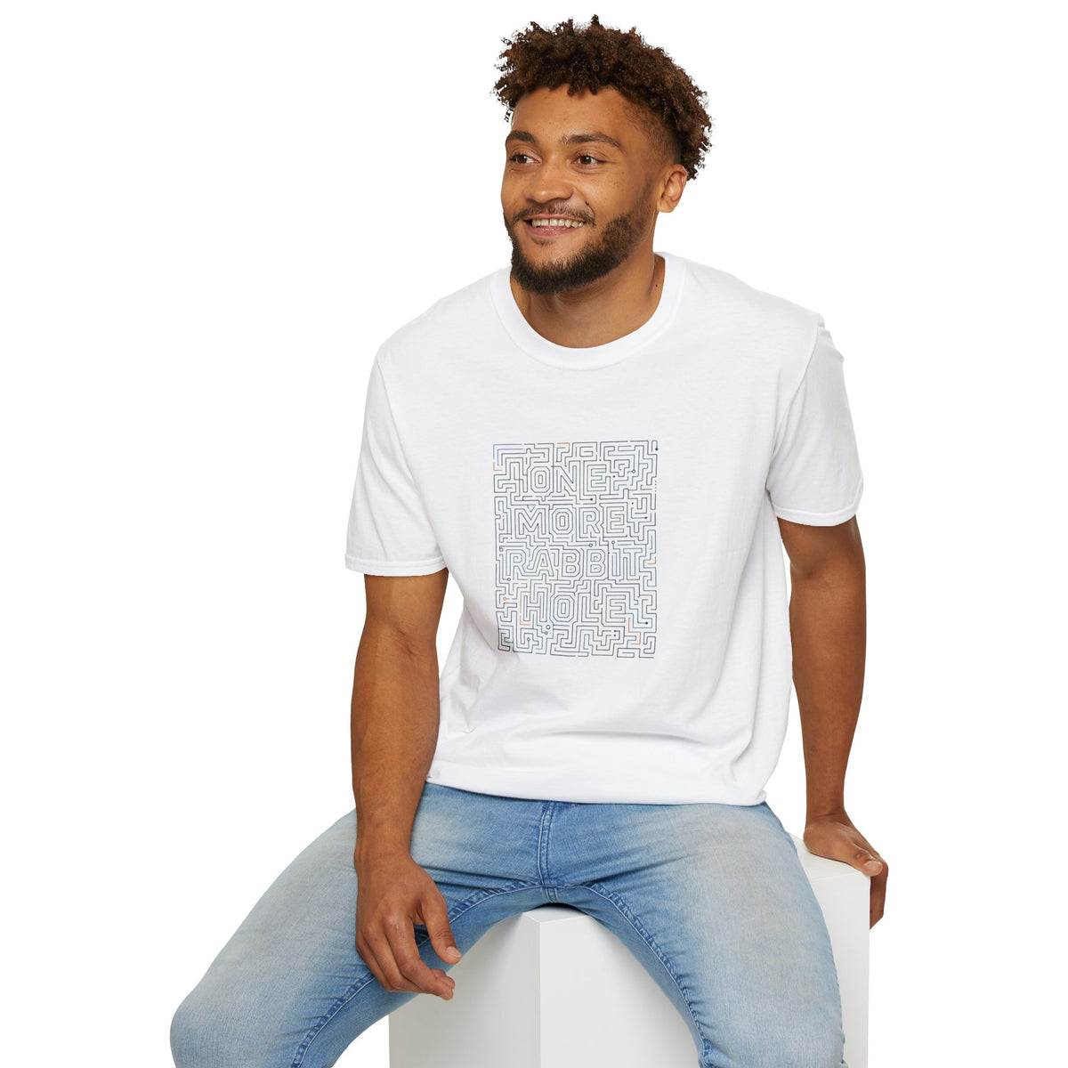 One More Rabbit Maze T‑Shirt - Minimal Puzzle Graphic Tee